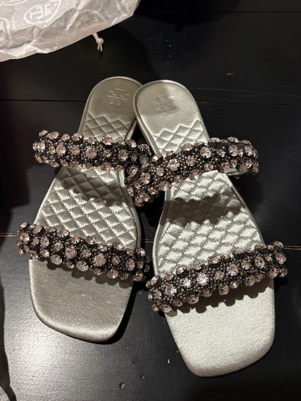 Tory Burch Crystal Slide Sandal Size 8 NWT
